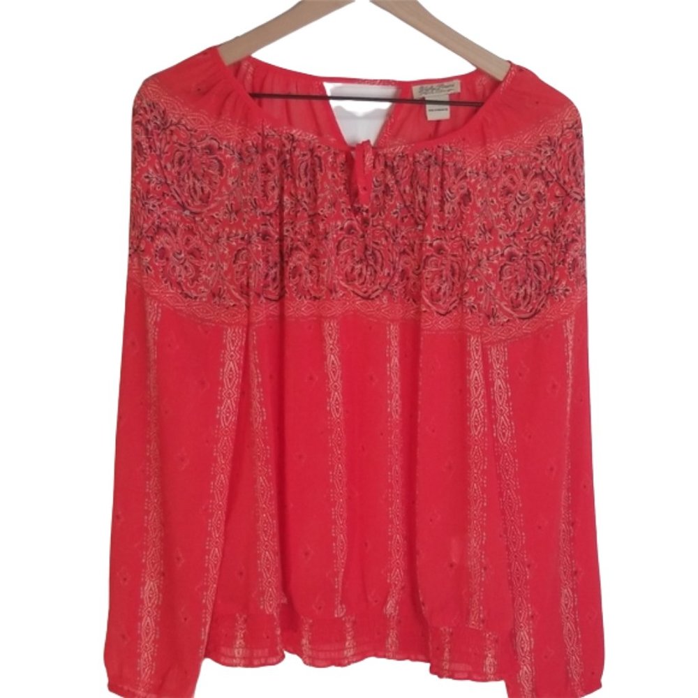 Lucky Brand Red Bohemian Blouse